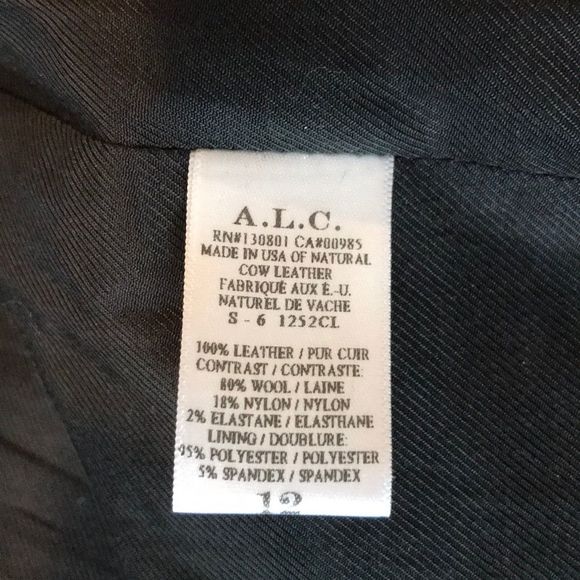 A.L.C. Hooded Black Leather Biker Jacket with removable hood. 12 NWT Pristine - Picture 5 of 12